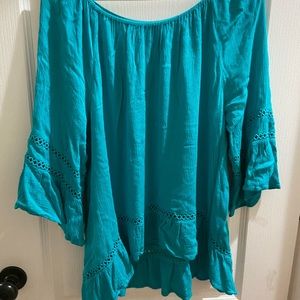 Women’s spring top aqua teal size XL